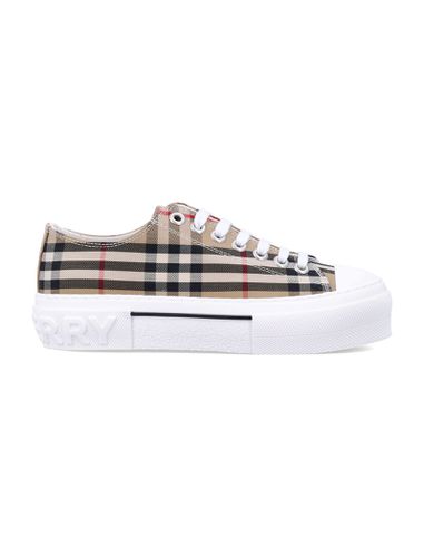 Check Cotton Womans Sneakers - Burberry London - Modalova