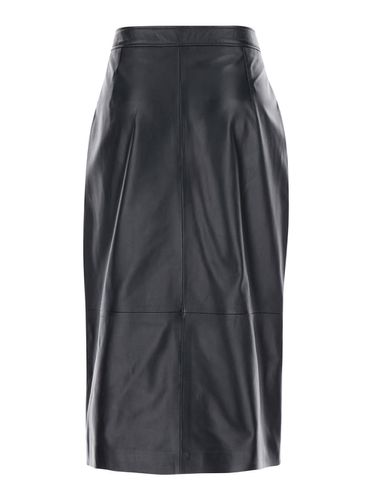 Midi Skirt With Front Slit In Leather Woman - ARMA - Modalova