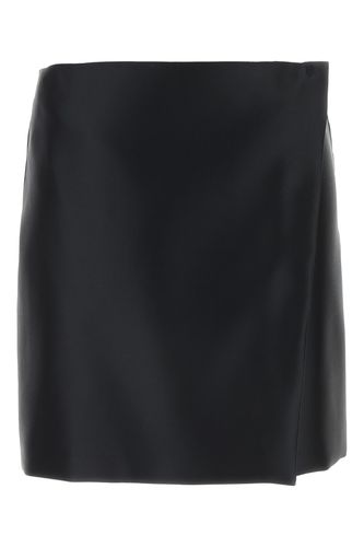 Black Satin Mini Skirt - Philosophy di Lorenzo Serafini - Modalova