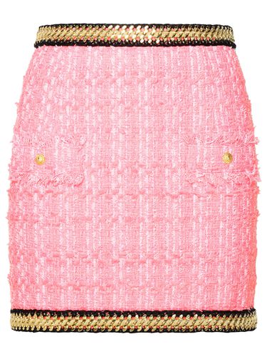 Balmain Pink Cotton Blend Miniskirt - Balmain - Modalova