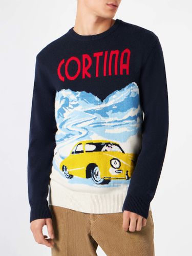 Man Sweater Cortina Vintage Postcard Print - MC2 Saint Barth - Modalova