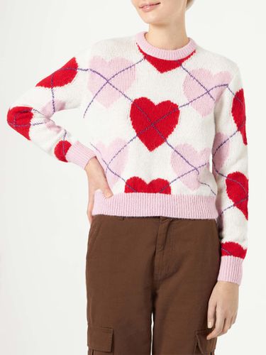 Woman Brushed Cropped Sweater With Heart Pattern - MC2 Saint Barth - Modalova