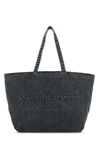 Dark Grey Denim Punch Shopping Bag - Alexander Wang - Modalova