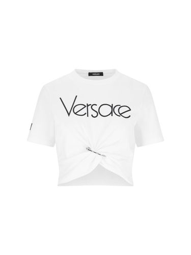 Versace Safety Pin Logo T-shirt - Versace - Modalova