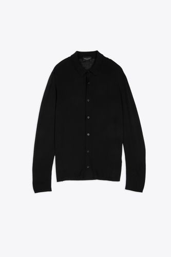 Camicia Ml Black cotton knit shirt with long sleeves - Roberto Collina - Modalova
