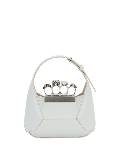 The Jewelled Hobo Mini Bag In Ivory And Silver - Alexander McQueen - Modalova