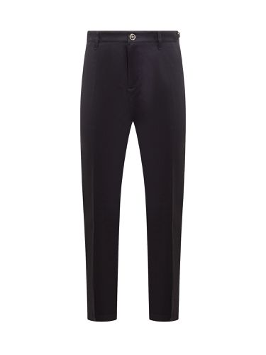 Versace Blue Gabardine Trousers - Versace - Modalova