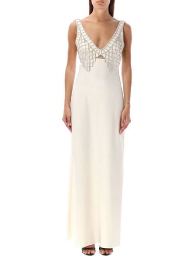 Diamante Bralette Long Dress - self-portrait - Modalova