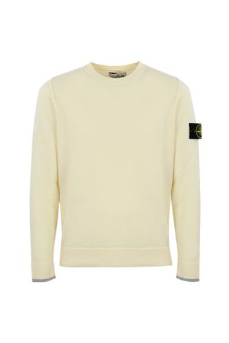 Crewneck Sweater With Logo Patch In Wool Blend - Stone Island - Modalova