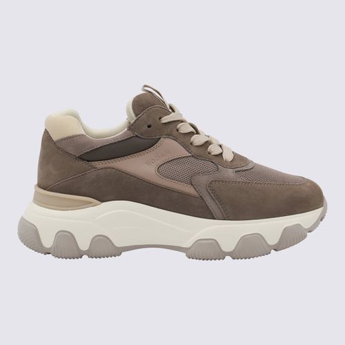 Hogan Brown Leather Blend Sneakers - Hogan - Modalova