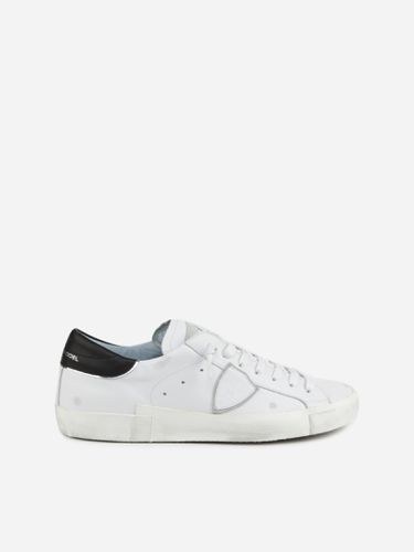 Paris X Sneakers In Leather With Contrasting Heel Tab - Philippe Model - Modalova