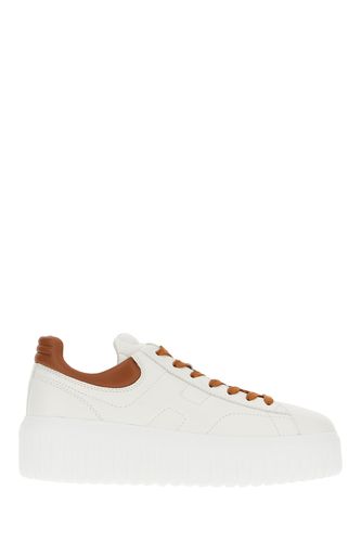 White Nappa Leather H-stripes Sneakers - Hogan - Modalova