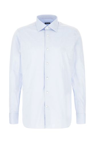 Light-blue Stretch Cotton Shirt - Zegna - Modalova