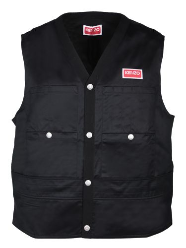 Kenzo Black Tactical Vest - Kenzo - Modalova