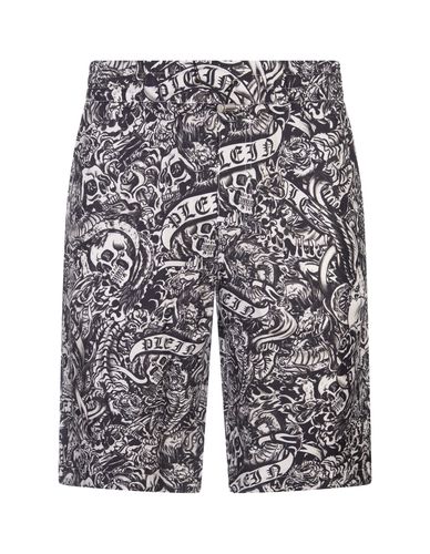 Silk Cool Kid Shorts Tattoo - Philipp Plein - Modalova