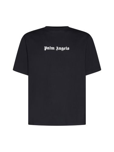 Cotton T-shirt With Logo Print - Palm Angels - Modalova