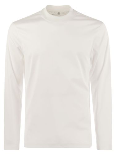 Long-sleeve Cotton Jersey Chimney Neck T-shirt - Brunello Cucinelli - Modalova