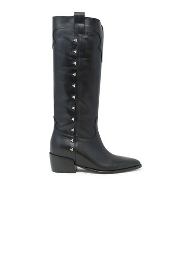 Black Leather Yvette Ankle Boots - Elena Iachi - Modalova