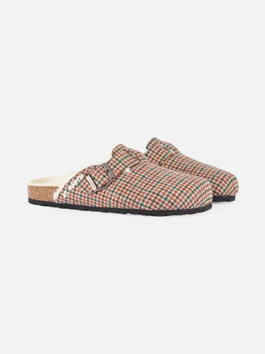 Woman Furry Sandal Clogs With Pied De Poule Print - MC2 Saint Barth - Modalova