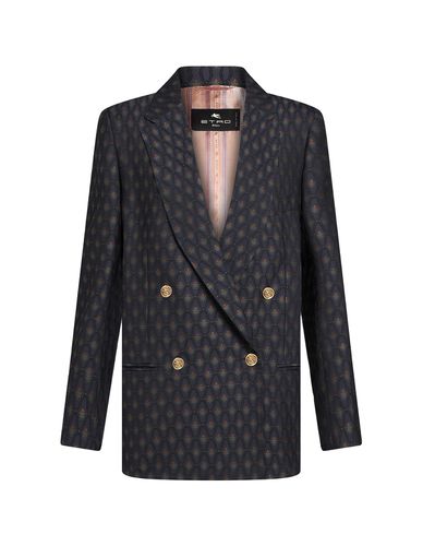 Wool Jacquard Double-breasted Jacket - Etro - Modalova