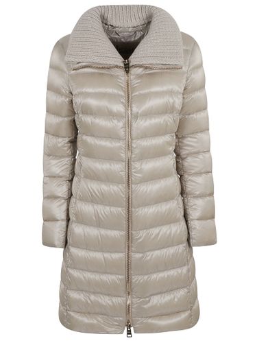 Woven Collar Long Padded Jacket - Herno - Modalova