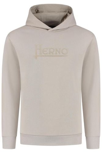 Logo-detailed Long-sleeved Hoodie - Herno - Modalova