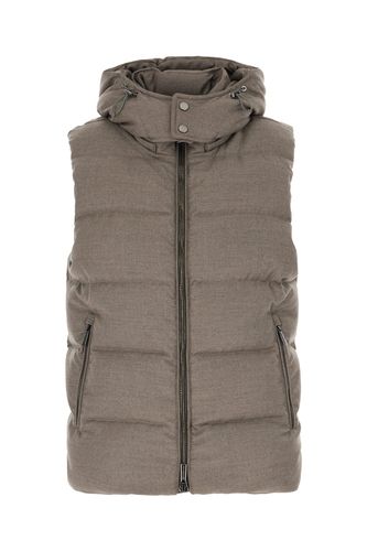 Dove Grey Wool Blend Sleeveless Down Jacket - Moorer - Modalova