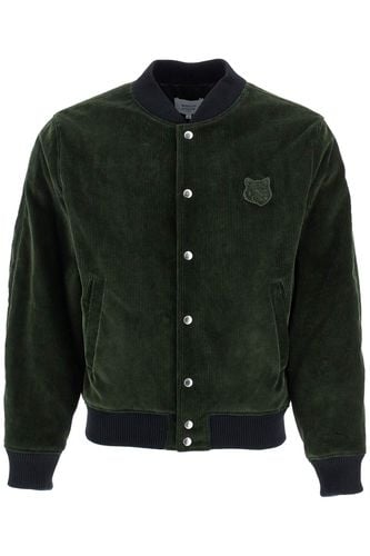 Ranger Green Polyester Bomber With Embroidered Logo - Maison Kitsuné - Modalova