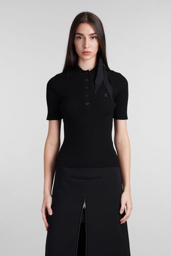 Courrèges Polo In Black Viscose - Courrèges - Modalova