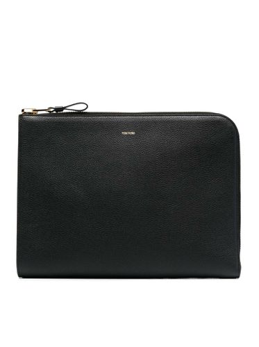 Tom Ford Leather Clutch With Zip - Tom Ford - Modalova