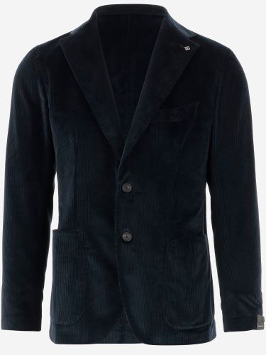 Single-breasted Jacket In Stretch Cotton Velvet - Tagliatore - Modalova
