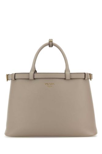 Sand Leather Medium Buckle Handbag - Prada - Modalova