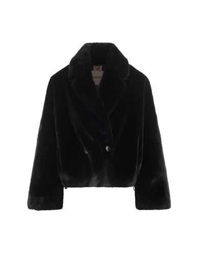 Faux Fur Double Breasted Short Coat - Valentini 1972 - Modalova