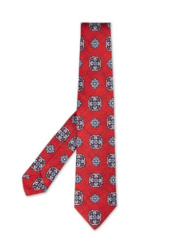 Kiton Red Silk Tie With Pattern - Kiton - Modalova