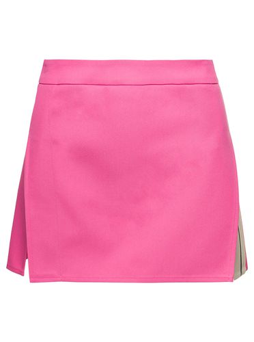 Pink Mini-skirt With Double Split And Pocket In Cotton Blend Woman - Palm Angels - Modalova