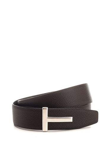 Black Soft Leather Reversible t Belt - Tom Ford - Modalova