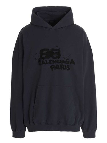 Balenciaga Logo Print Hoodie - Balenciaga - Modalova