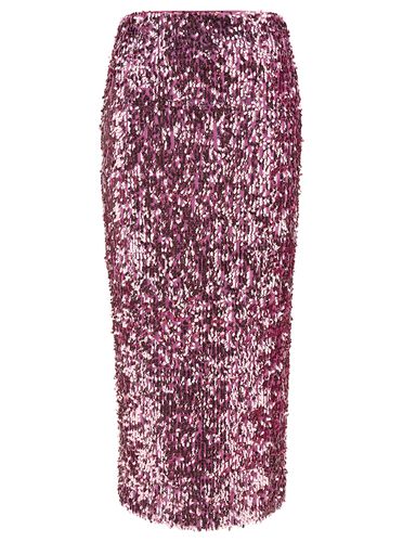 Pink Pencil Skirt With All-over Sequins Embellishment In Tech Fabric Woman - Rotate by Birger Christensen - Modalova