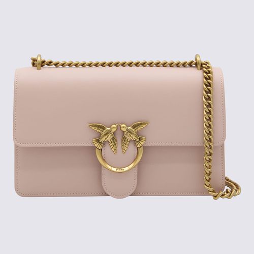 Beige Leather Love One Shoulder Bag - Pinko - Modalova