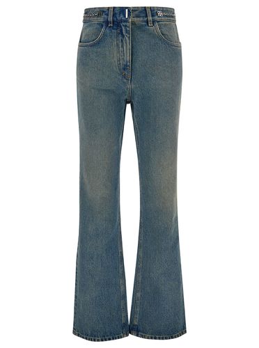 Light Bootcut Jeans With 4g Detail In Vintage Wash Denim Woman - Givenchy - Modalova
