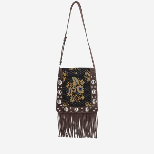 Nellcôte Jacquard Fabric Fringed Shoulder Bag - Valentino Garavani - Modalova