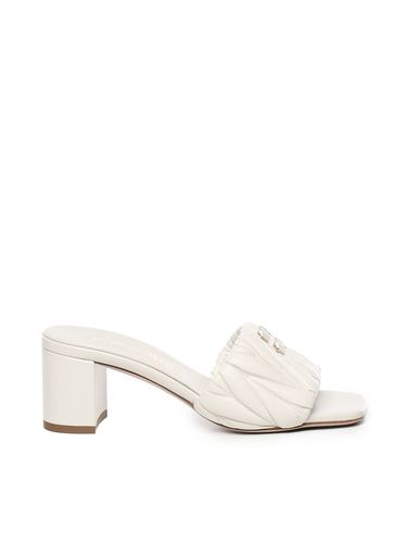 Miu Miu Mules With Logo - Miu Miu - Modalova