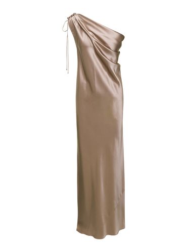 Mono-shoulder Long Dress In Satin Woman - Max Mara - Modalova