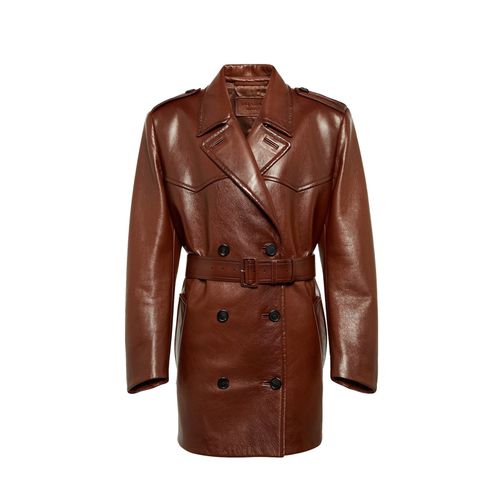 Prada Leather Coat - Prada - Modalova