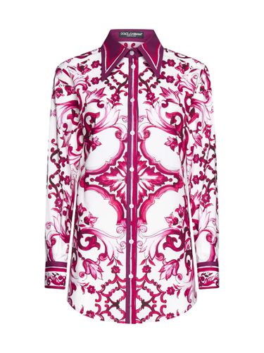 Majolica Print Cotton Shirt - Dolce & Gabbana - Modalova