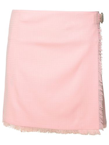 Burberry Pink Virgin Wool Miniskirt - Burberry - Modalova