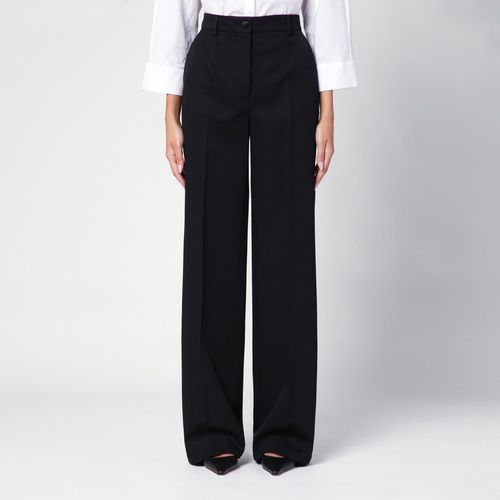 Black Wool Flared Trousers - Dolce & Gabbana - Modalova