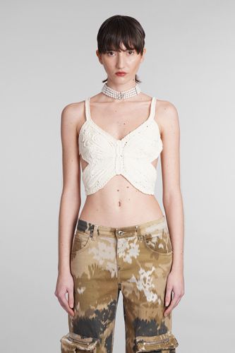 Blumarine Ivory Cotton Blend Top - Blumarine - Modalova