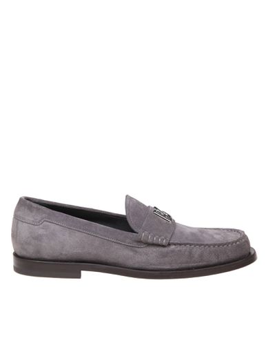 Suede Loafers With Dg Logo - Dolce & Gabbana - Modalova