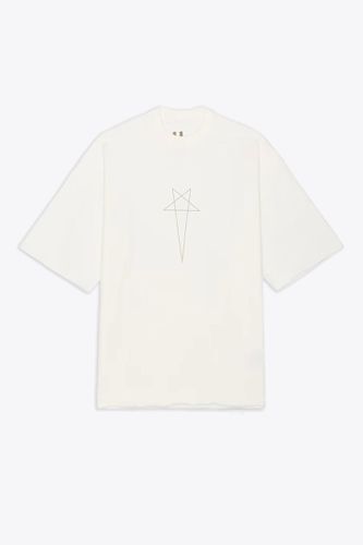 T-shirt In Felpa - Tommy T Off white cotton sweatshirt with short sleeves - Tommy T - DRKSHDW - Modalova